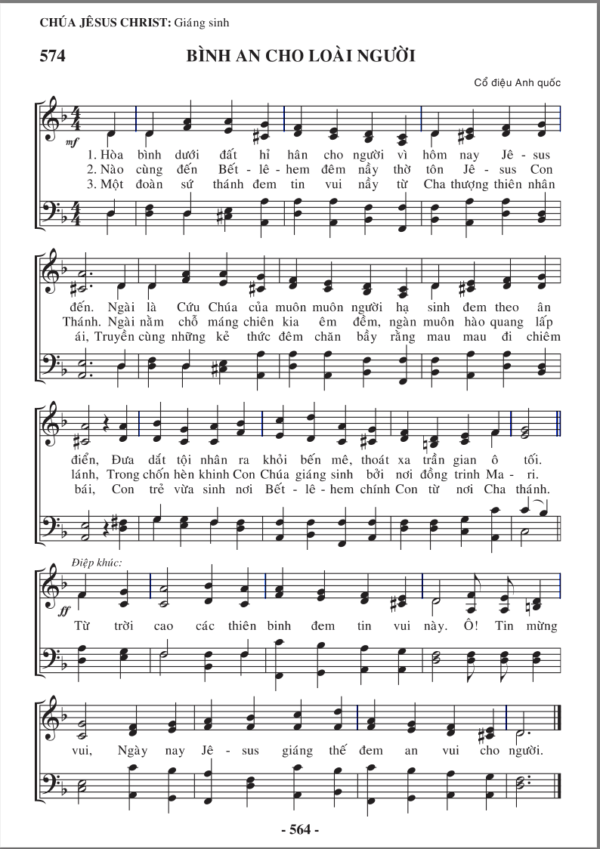 Sheet Bình An Cho Loài Người