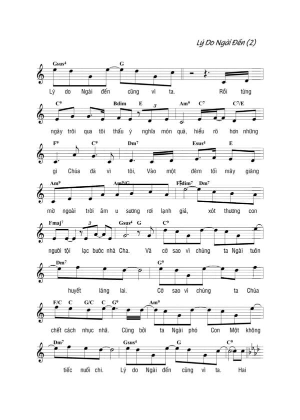 Alternative view of Sheet Lý Do Ngài Đến