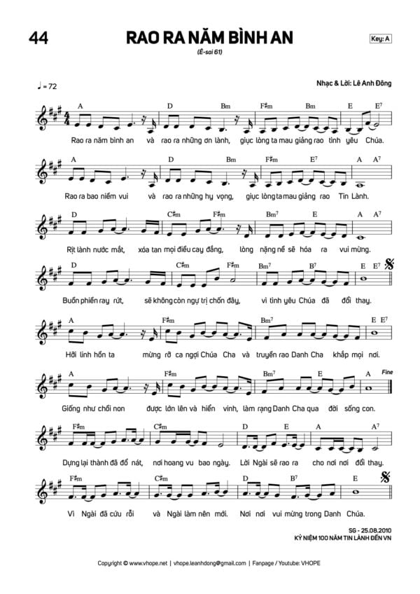 Sheet Rao Ra Năm Bình An