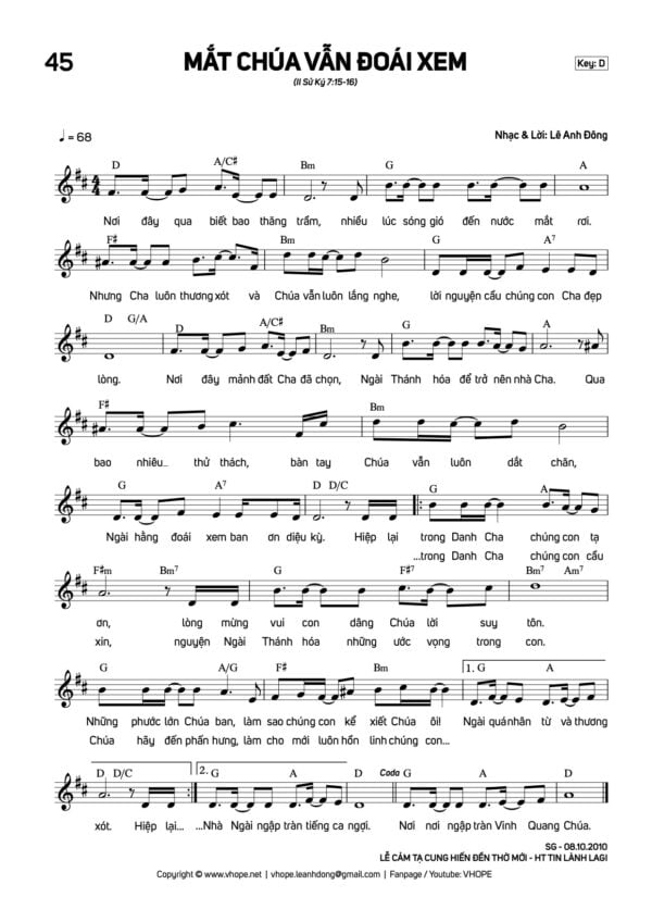 Sheet Mắt Chúa Vẫn Đoái Xem